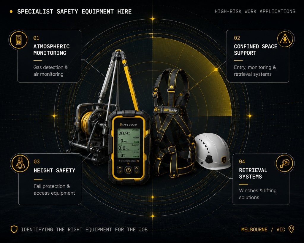 Safe Guard Specialist Safety Equipment Hire Melbourne & Thomastown — Gas Detection, Confined Space, Height Safety, Retrieval Systems
